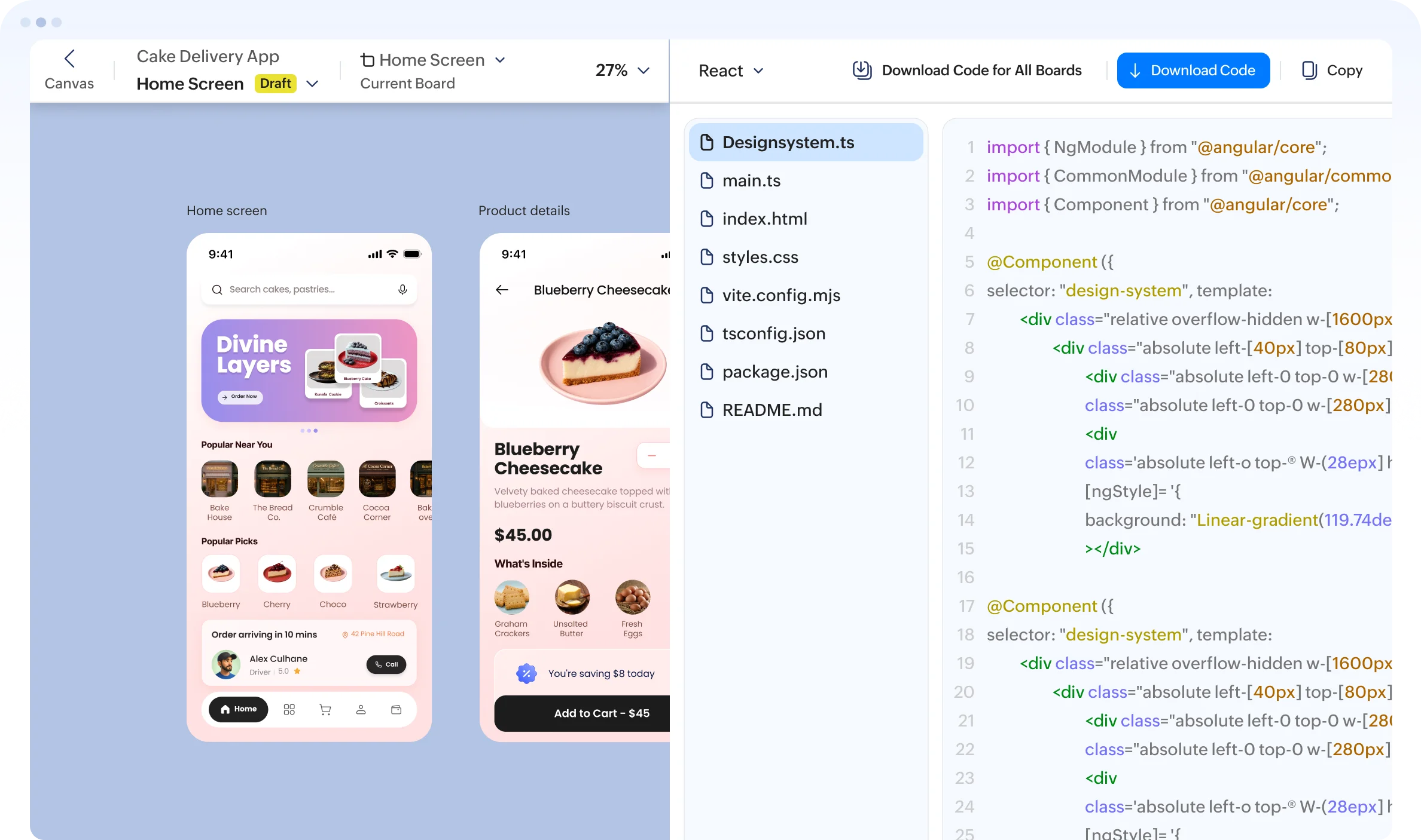Design and code kept in sync inside Nila